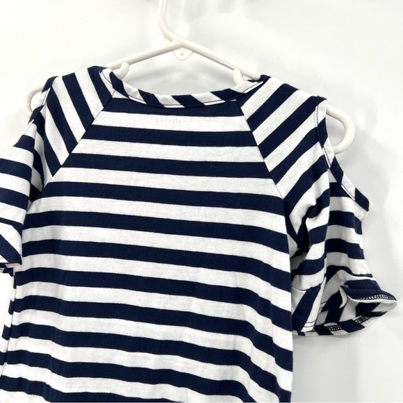 HEALTHTEX Girl's White & Navy Blue Stripe Cold Shoulder Tunic Top Size 3T - Picture 6 of 9